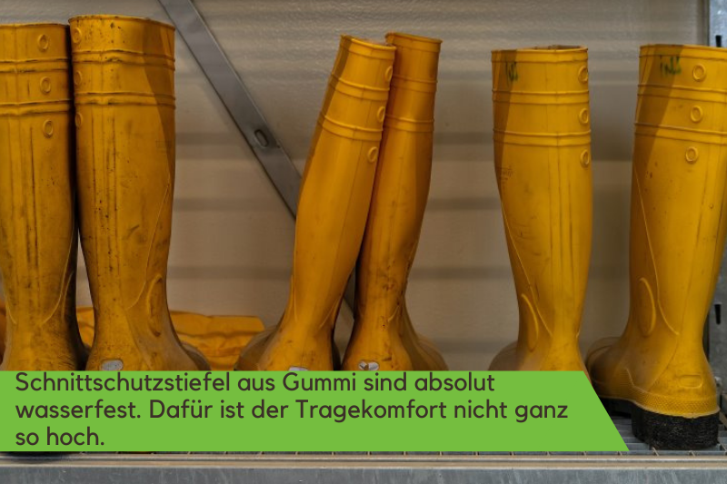 Schnittschutzstiefel aus Gummi Material