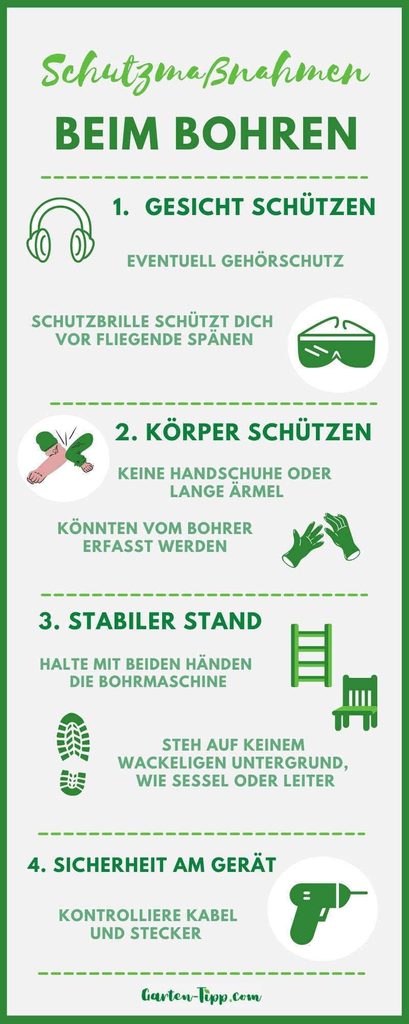 Schutzmaßnahmen beim Bohren