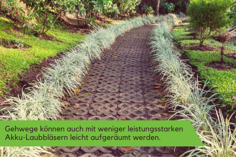 Akku-Laubbläser für Gehwege