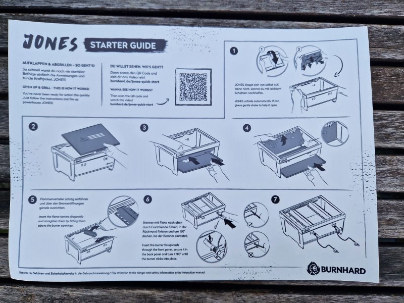 Die einfache Anleitung des JONES Klappgrills. Die einfache Anleitung des JONES Klappgrills.